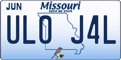 MO license plate UL0J4L
