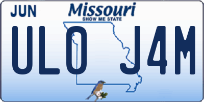MO license plate UL0J4M