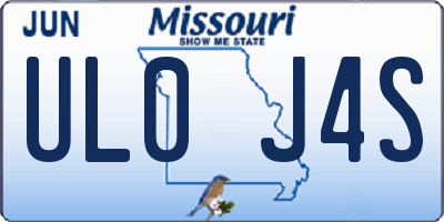 MO license plate UL0J4S