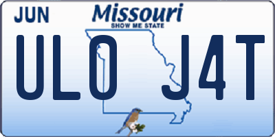 MO license plate UL0J4T
