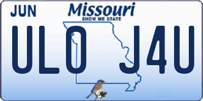 MO license plate UL0J4U