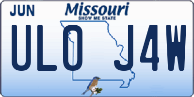 MO license plate UL0J4W