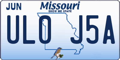 MO license plate UL0J5A