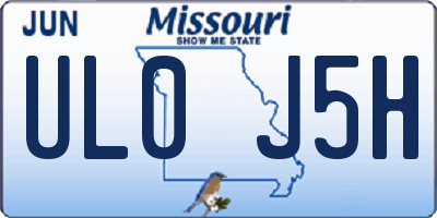 MO license plate UL0J5H