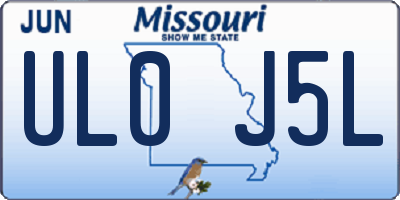 MO license plate UL0J5L