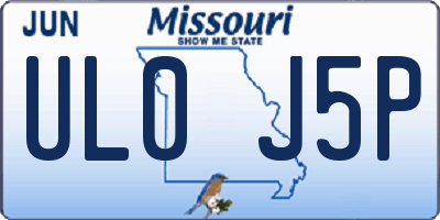 MO license plate UL0J5P