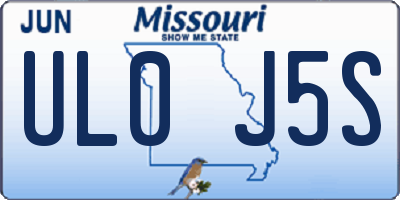 MO license plate UL0J5S