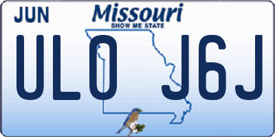 MO license plate UL0J6J