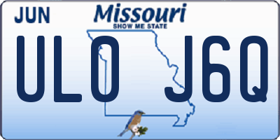 MO license plate UL0J6Q