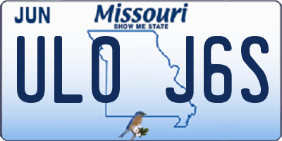 MO license plate UL0J6S