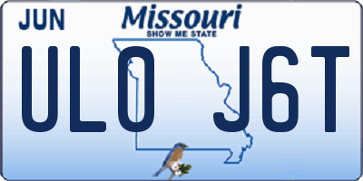 MO license plate UL0J6T