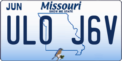 MO license plate UL0J6V