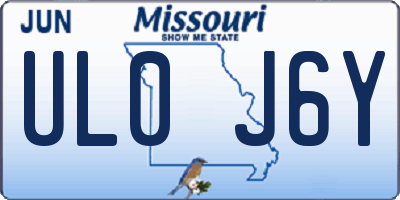 MO license plate UL0J6Y