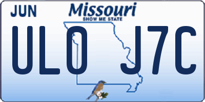 MO license plate UL0J7C