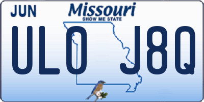 MO license plate UL0J8Q