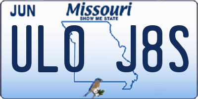 MO license plate UL0J8S