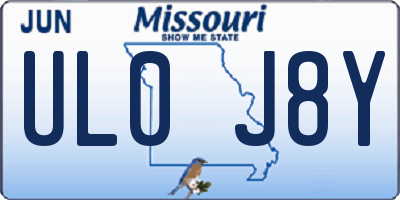 MO license plate UL0J8Y