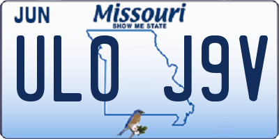 MO license plate UL0J9V