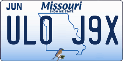 MO license plate UL0J9X