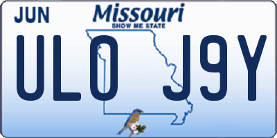 MO license plate UL0J9Y