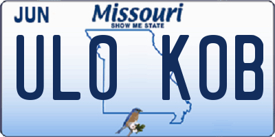 MO license plate UL0K0B
