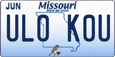 MO license plate UL0K0U