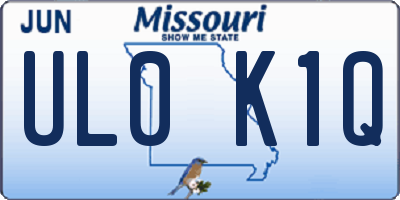 MO license plate UL0K1Q