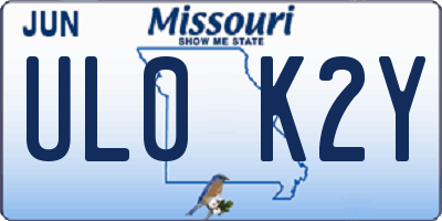 MO license plate UL0K2Y