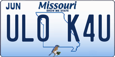 MO license plate UL0K4U