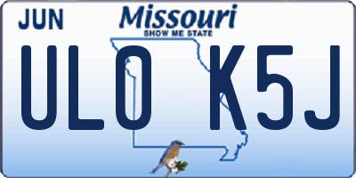 MO license plate UL0K5J