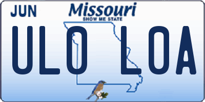MO license plate UL0L0A