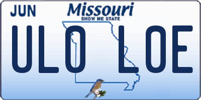 MO license plate UL0L0E