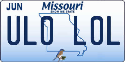MO license plate UL0L0L