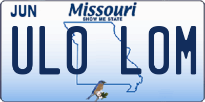 MO license plate UL0L0M