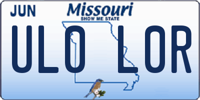 MO license plate UL0L0R