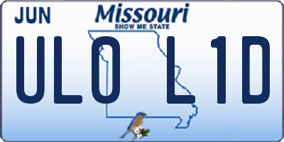 MO license plate UL0L1D