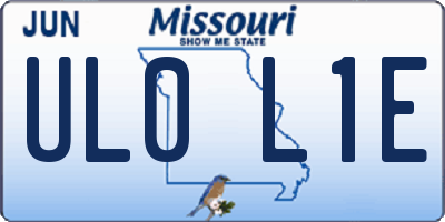 MO license plate UL0L1E