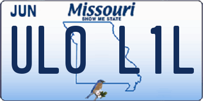 MO license plate UL0L1L