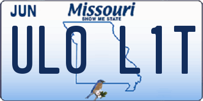 MO license plate UL0L1T