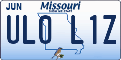 MO license plate UL0L1Z