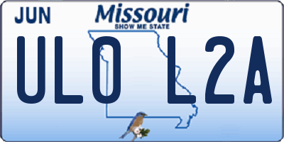 MO license plate UL0L2A