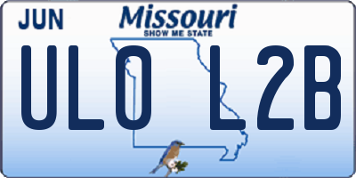 MO license plate UL0L2B