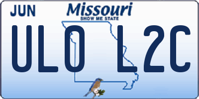 MO license plate UL0L2C
