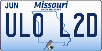 MO license plate UL0L2D