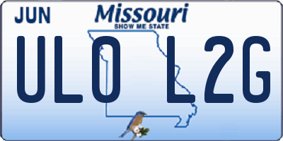 MO license plate UL0L2G