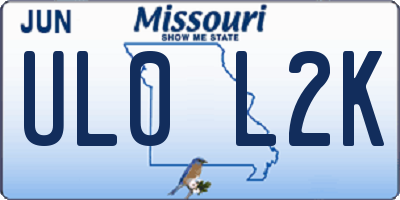 MO license plate UL0L2K