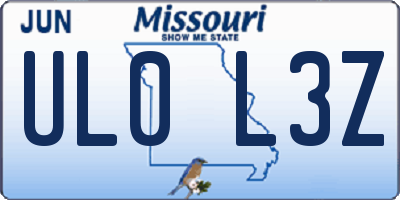 MO license plate UL0L3Z