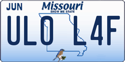 MO license plate UL0L4F