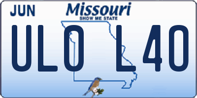 MO license plate UL0L4O