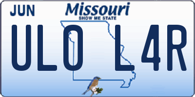 MO license plate UL0L4R